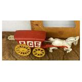Cast iron horse=drawn ice wagon