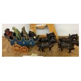 Cast iron horse-drawn carriage