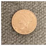 1849 US liberty head dollar w/open wreath