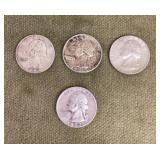 4 silver quarters