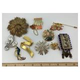 Costume jewelry brooches