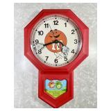 1979 vintage M&M red plastic wall clock --works