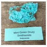 Mint green druzy smithsonite