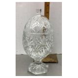 Clear pressed glass candy dish
