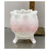 Fenton Glass Rosalene footed rose bowl