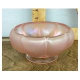 Pink frosted Fenton glass bowl