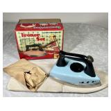 Vintage 1950s Rosko toy ironing set --never used