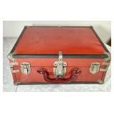 Vintage red metal carry case (for roller skates?)