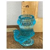 Degenhart blue glass bird toothpick holder