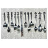 12 assorted stainless children