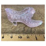 Fenton iridescent glass shoe