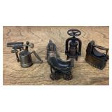 4 metal mini pencil sharpeners & dollhouse buggy