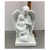Guardian angel and child porcelain figure