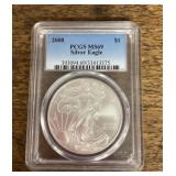 Slabbed silver eagle $1 coin