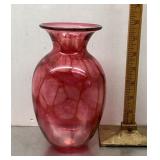 Signed Rossi art glass vase