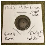 1835 half dime