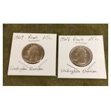 2 proof Washington quarters 1968 & 1969