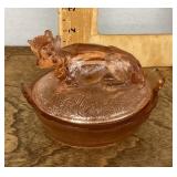 Glass cow candy dish