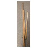 3 vintage yardsticks