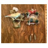 Cuckoo clock and bird wall pockets