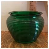 Forest green glass vase