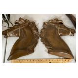Pair of chalkware horse wall art