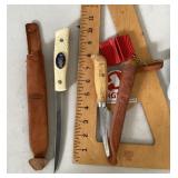 2 filet knives with sheaths