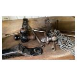Tire irons, ball hitches, chain