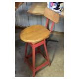 Shop stool with replacement seat