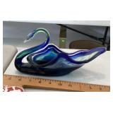 Vintage Murano style art glass swan dish