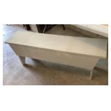Wooden bench painted white