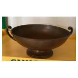 Etched copper fruit bowl