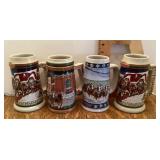 4 Budweiser beer steins