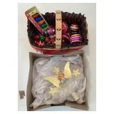 Vintage Christmas ornaments & angel tree topper