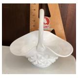 Milk glass basket