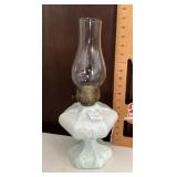 Fenton milk glass oil lamp