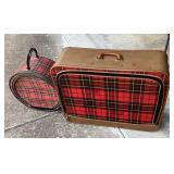 2 pieces red plaid luggage