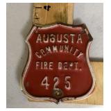Augusta Fire Department plaque