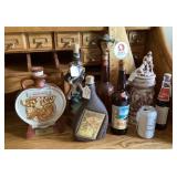 Decanters, stein, and can
