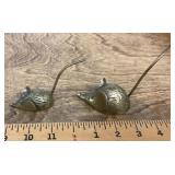 Pair of brass mice