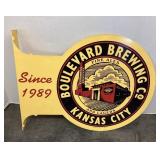 2-sided metal Boulevard Brewing sign 14 x 18