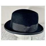 Vintage black Barlesoni fedora Size 7-1/2