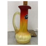 Kanawha amberina satin glass pitche