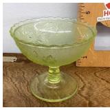 Vaseline uranium glass compote