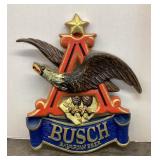 Molded plastic Busch beer sign 14 x 19