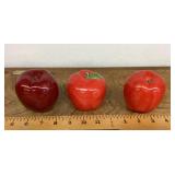3 ceramic apples