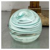 Art glass swirl paperweight