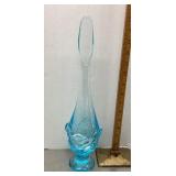 Blue art glass vase