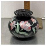 Hand-painted Fenton glass vase