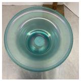 Blue stretch glass bowl